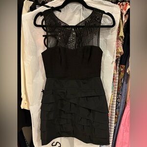 BCBGMaxAzria Black Layered Mini Dress